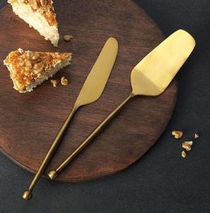Prix de gros Serveur de gâteau en acier inoxydable de bonne qualité en or de luxe Ensemble couteau et serveur à gâteau de qualité supérieure pour restaurant de fête de mariage - Product Image 6