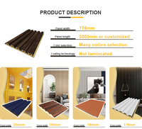 Melinco Design en bois 3d feuille murale cannelée intérieur Wpc fibre de bambou étanche ignifuge panneau mural Tv décoration murale