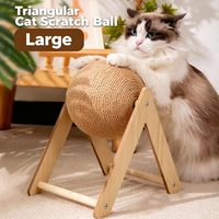 Torre para Gatos con Poste Rascador, Plataforma de Salto, Estructura de Escalada, Mueble de Juego, Bola Rascadora para Gatos, Sisal y Madera Maciza