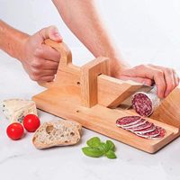 Trancheuse à saucisses en bois écologique HanHe avec lame en acier inoxydable pour saucisses sèches de Goteborg et fromages durs