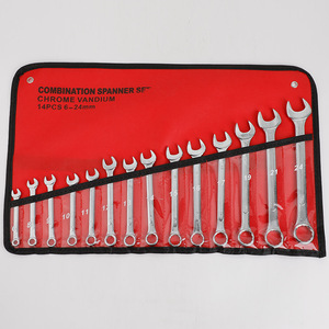 Combination Wrench Set Chrome Plated Double Open End and Box End Wrench Automotive Repair Manual Hardware <b>Tool</b> Kit Kan Chrome Pl - Product Image 1