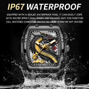Relojes de Cuarzo Deportivos de Moda BINBOND B8999 con Esfera Grande, Diseño Rectangular Hueco Único, Relojes de Pulsera de Cuarzo para Hombre - Product Image 6