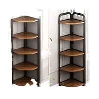 Étagère de rangement d'angle multi-niveaux pour salon, bibliothèque sur pied avec bibliothèque triangulaire, meuble d'angle pour chambre à coucher