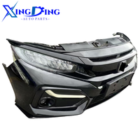 Compatible con el parachoques delantero original del Honda Civic, completo con rejillas y faros delanteros.