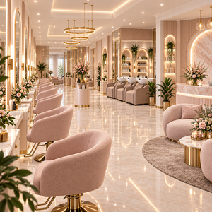 Banc de travail moderne pour salon de manucure, présentoir de beauté personnalisé, personnalisation complète de la pièce pour la décoration intérieure du salon - Product Image 6