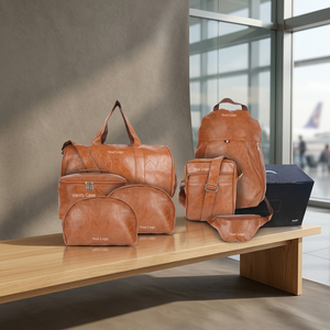 Set de Regalo Combinado de Cuero Liviya para Negocios - Bolsa Organizadora Multifuncional, Cinturón, Tarjetero, Diseño Grabado, Tamaño A5, Regalos de Bienvenida - Product Image 1