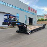 Mini remorque RGN compacte à 2 essieux, remorque surbaissée avec coude hydraulique détachable pour le transport d'excavatrices