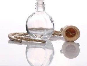 Ambientador colgante coche aroma 10ml tapa de madera vidrio Perfume aceite aromaterapia difusor botella con cuerda - Product Image 4