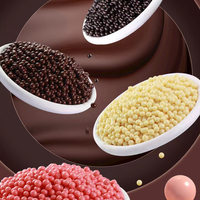 Boules de riz croustillantes au chocolat en gros, chocolat noir, chocolat blanc, chocolat au lait, boule à la fraise pour la décoration de desserts, ingrédients de pâtisserie