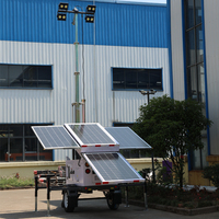 Lampu Menara Surya PRL3-J900A, Trailer CCTV Portabel Tenaga Surya untuk Luar Ruangan, Trailer Kamera Keamanan Bergerak dengan Fitur Teknologi Tinggi