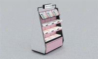 Présentoir cosmétique chic avec éclairage LED, présentoir gondole de beauté personnalisé pour les équipements de vente au détail de boutiques de soins de la peau