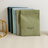 Pochette à bijoux en suède, pochette plate, sac cadeau, logo personnalisé en relief pour l'emballage de bagues, colliers, boucles d'oreilles, vente en gros