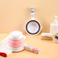 Louche à eau pliable, cuillère pliable, pelle pliable, louche de cuisine, louche pour le lavage des cheveux dans la salle de bain