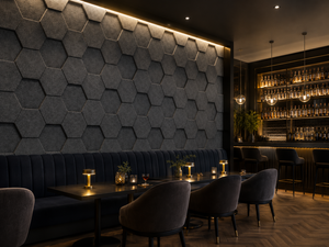 Panneau <span class=keywords><strong>acoustique</strong></span> hexagonal 3D en PET, motif nid d'abeille, bureau, bar, restaurant, commercial, WYRAX - Product Image 6