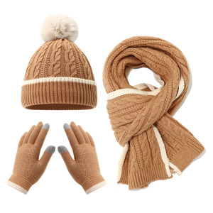 <span class=keywords><strong>Ensemble</strong></span> d'hiver pour enfants prêt à être expédié, 3 pièces, <span class=keywords><strong>bonnet</strong></span> en tricot pour enfants, écharpe, gants tactiles, <span class=keywords><strong>ensemble</strong></span> pour garçons et filles, expédition en 24h - Product Image 2
