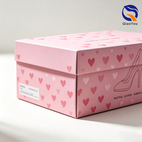 Cajas de Cartón Resistentes de Color Rosa Recicladas y Ecológicas para Zapatos, Personalizadas con Logotipo
