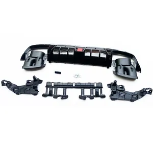 벤츠 W205 세단 S205 왜건 C180 C200 C300 C400 C450 C43 C63 C63s 15 - 22년식용 머플러 팁 포함 ABS 리어 범퍼 디퓨저 - Product Image 4