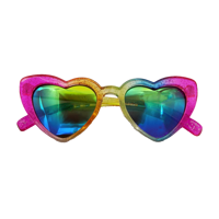 2025 plus récent à la mode coeur forme arc-en-ciel cadre nouveauté lunettes de soleil lunettes de fête pour les femmes
