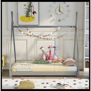 Lit superposé en bois Montessori en forme de tipi et de maison pour la chambre à coucher, l'espace des enfants à l'école - Product Image 6