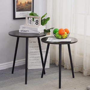 Nordic Minimalist Wooden <b>Round</b> Coffee <b>Table</b> Warm White Blue Oak Golden Silk Ebony Rami Oak Sofa <b>Side</b> <b>Table</b> Living Room Balcony - Product Image 3