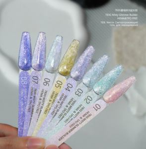 Muestra Gratuita de Fábrica OEM, 8 Colores, Extensión de Uñas UV, Misty <span class=keywords><strong>Glimmer</strong></span> Builder, SIN HEMA ni TPO - Product Image 4