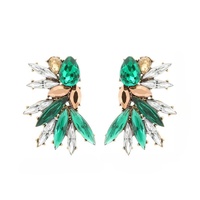Modische Minimalistische Hohle Geometrische Blumen-Blatt Luxus-Tropfenohrringe mit Zirkonia Europäisch-Amerikanischer Personalisierter Retro-Partyschmuck