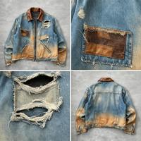 Fabricant de vêtements streetwear de luxe, veste pour homme personnalisée, effet délavé, coupe-vent, fermeture éclair, style hip-hop, hiver