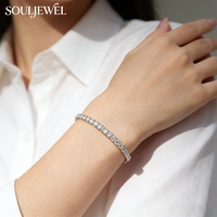 Bracciale Tennis in Moissanite Placcato Rodio S925, Gioiello Elegante, Regalo Perfetto per Uomini e Donne, Ideale per Uso Quotidiano e Feste