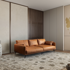 Sofá Moderno <span class=keywords><strong>de</strong></span> 3 Plazas <span class=keywords><strong>de</strong></span> Cuero, Sofá Tapizado Suave <span class=keywords><strong>con</strong></span> Cojines Cómodos, Sofá <span class=keywords><strong>de</strong></span> Cuero Sintético para Dormitorios y Sala <span class=keywords><strong>de</strong></span> Estar - Product Image 2
