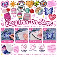Patch brodé Y2K en gros, style Kawaii Kitsch, motifs Cœur, Papillon, Arc-en-ciel, Disco, Mignon, à thermocoller ou à coudre