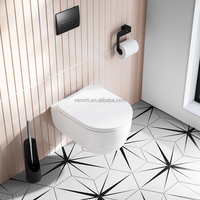 Cuvette de toilette suspendue populaire de luxe articles sanitaires sans réservoir autonettoyant ensemble de toilette suspendu sans rebord