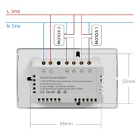 Interrupteur de rideau intelligent ZigBee Smart Life 2 gang pour moteur de volet roulant électrique, contrôleur mural