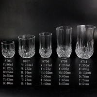 Verres à liqueur vente en gros Tasse en verre empilable à rayures verticales pour le whisky et le vin blanc