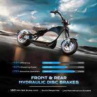 Eahora M1P EEC EU Stock Citycoco 60V 30Ah Elektrische 2000W Chopper 14-Inch Vetband Sportfiets Scooter Hydraulische Schijfremmen