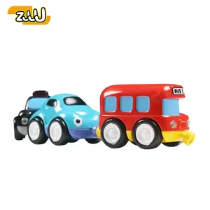 Zhan sheng Custom umwelt freundliche Abs Bulk Connect able abnehmbare 3 Stück Cartoon Bus kleines magnetisches Spielzeug auto für Kinder