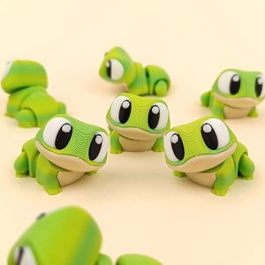 Llavero de rana articulada 3D de ojos grandes, el más vendido, modelo de mascota realista totalmente articulado para niños y coleccionistas - Product Image 1