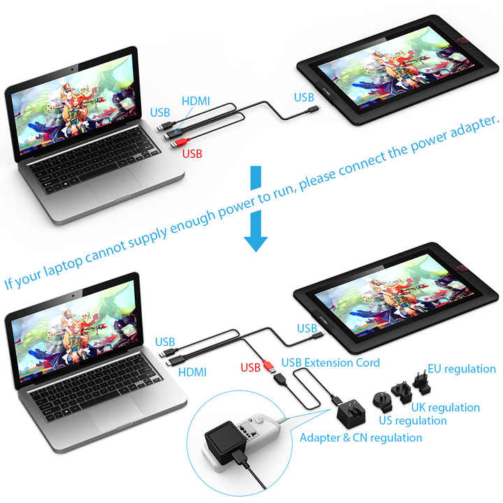 XP-PEN Artist15.6 Pro Battery-Free Pen Graphic Drawing Tablet 