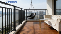 Clôture en métal, clôture de sécurité de jardin, clôture d'intimité, clôture moderne en aluminium pour balcon, sécurité d'intimité, escaliers décoratifs