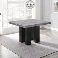 Mobilier de salle à manger contemporain de luxe moderne Table de salle à manger moderne Pieds en métal marbré Table à manger carrée