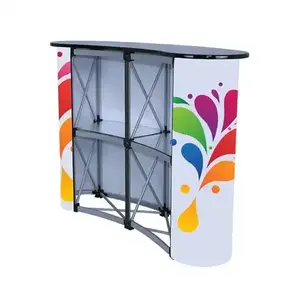 Wholesale Custom Logo Portable Trade Show Promotion Table Exhibition Reception Pop Up Counter Table Display