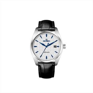 Montre-bracelet mécanique automatique pour homme d'affaires avec cadran gravé personnalisé et boîtier en acier inoxydable poli - Product Image 3