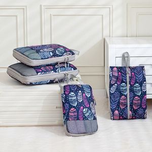 Fashion Print 4pcs Set Travel Organizer Storage Bag Set <b>Luggage</b> Packing Cube Bag Set - Product Image 4