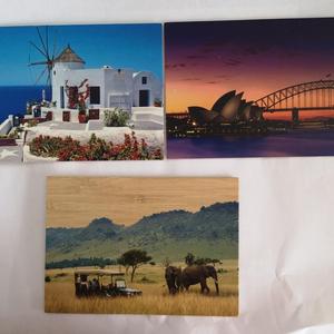 Đầy Đủ Màu Sắc In Ấn Bưu Thiếp Gỗ Tre Tự Nhiên Bưu Thiếp - Product Image 1