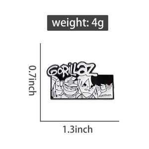 Rock Band Broche Noir et Blanc Bande Dessinée Commémorative Personnage En Métal Badge En Gros Sac Pins pour Vêtements Sac À Dos Pin - Product Image 6