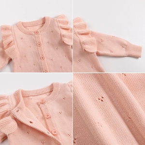 Pakaian Bayi Baru Lahir Musim Semi Gugur Gaya Nordik Romper Bayi Satu Potong Bayi Perempuan Warna Lengan Panjang Jumpsuit Segitiga - Product Image 3