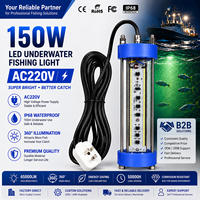 150W AC220V Langlebige Grüne LED Unterwasser-Angellampe IP68 Wasserdichte Fisch-Anlocklampe für Marine-Boote Nachtangeln
