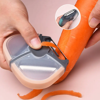 RVS handmatige multifunctionele opbergbare 3-blads schilmes voor fruit, groenten, tomaten en aardappelen, Magic Trio schilmes voor thuiskeuken