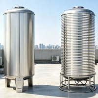 Réservoir d'eau vertical portable sans réservoir en acier inoxydable 304 de 500 litres pour l'approvisionnement en eau potable industrielle et commerciale