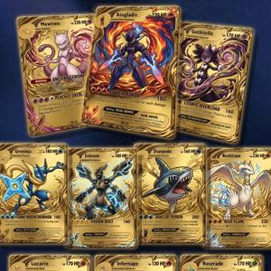 Carte Collezionabili Pokémon in Metallo Stampate a Colori, Divertenti Carte Rare in Oro e Argento di Charizard, Pikachu, Mewtwo Vmax - Product Image 6