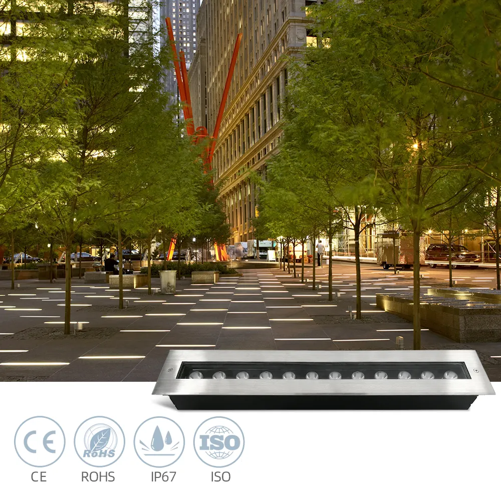 Neues Design IP67 Edelstahl 500 MM 12 W LED Linear-Bodenleuchte Landschaftsbeleuchtung Außenuntergrundbeleuchtung